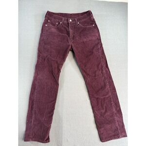 Levi's 505 Jeans Mens 30x30 Purple Corduroy Regular Straight Stretch WaterLess